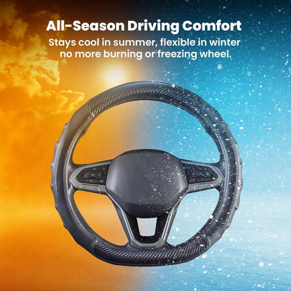 Vyonix carbon fiber steering wheel cover all season material view