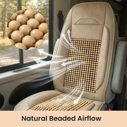 Vyonix RV beaded seat cover natural wooden bead airflow design