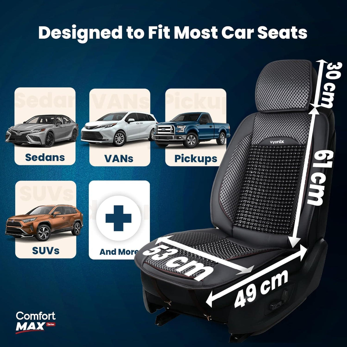 Vyonix car seat cover fit dimensions and measurements